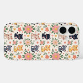 かわいいキャラクターのジャングルの猫と花 Case-Mate iPhoneケース (裏面 (横))