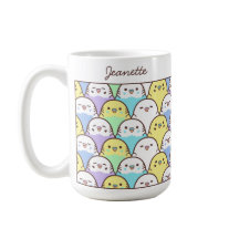 かわいいキャラクターのセキセイインコ柄 名前入り