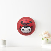 かわいいキャラクターのテントウムシの保育園インテリア ラウンド壁時計 (ホーム)