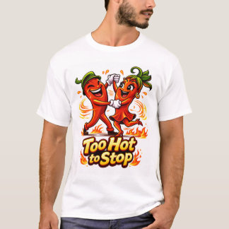 かわいいキャラクターのトウガラシがサルサを踊るTシャツ Tシャツ