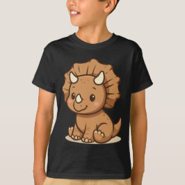 かわいいキャラクターのトリケラトプスの子供用Tシャツ Tシャツ