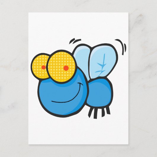 かわいいキャラクターのハエ ポストカード (正面)