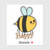 かわいいキャラクターのハチ幸せ シール (シート)