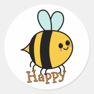 かわいいキャラクターのハチ 幸せ ラウンドシール