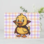 かわいいキャラクターのハロウィンのアヒルの吸血鬼 招待状 (スタンド正面)