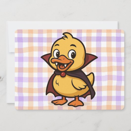 かわいいキャラクターのハロウィンのアヒルの吸血鬼 招待状 (正面)