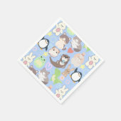 かわいいキャラクターのパターン スタンダードカクテルナプキン (角)