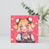 かわいいキャラクターのパーティーテーマ 招待状 (スタンド正面)