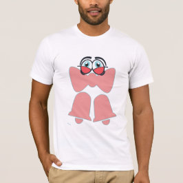 かわいいキャラクターのピンクのリボン Tシャツ