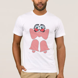 かわいいキャラクターのピンクのリボン Tシャツ