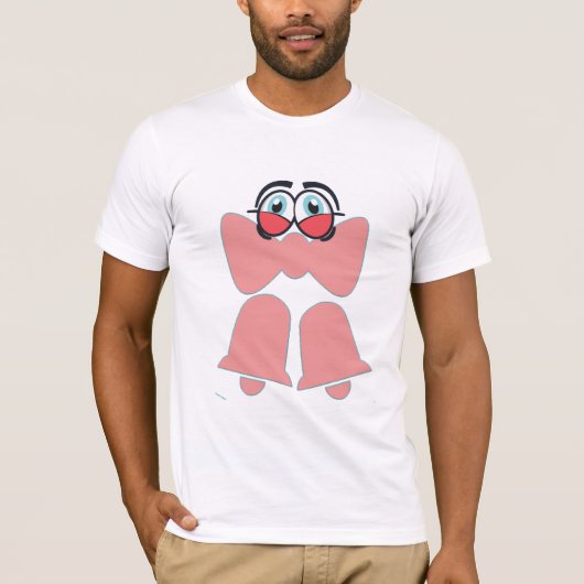 かわいいキャラクターのピンクのリボン Tシャツ (正面)