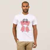 かわいいキャラクターのピンクのリボン Tシャツ (正面フル)