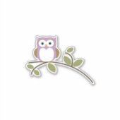かわいいキャラクターのフクロウ シール (正面)