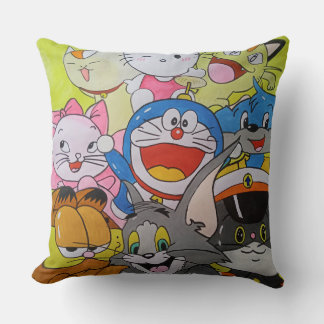 かわいいキャラクターのプリントスローピローカバー クッション