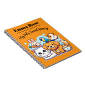 かわいいキャラクターのペットがデザインされたカスタマイズノート ノートブック (右側)