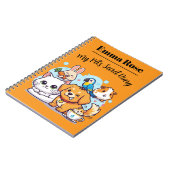 かわいいキャラクターのペットがデザインされたカスタマイズノート ノートブック (左側)