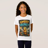 🐝 かわいいキャラクターのミツバチのギフトTシャツ 子供服 🐝 Tシャツ (正面フル)