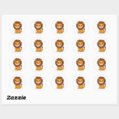 かわいいキャラクターのライオン ラウンドシール (シート)