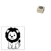 かわいいキャラクターのライオン 1x1 ラバースタンプ (押印)