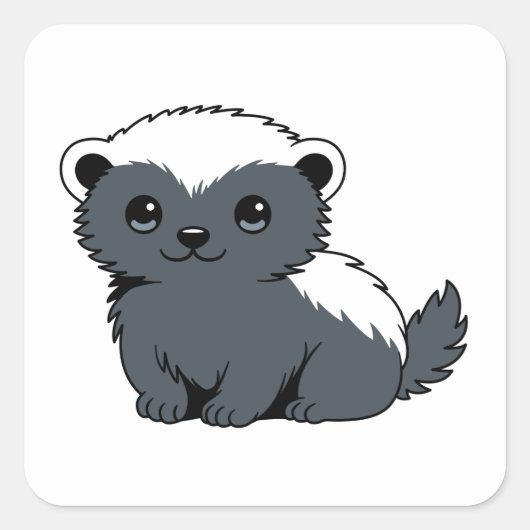 かわいいキャラクターのラーテル スクエアシール (正面)