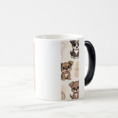 かわいいキャラクターのロットワイラー 子犬 白い陶器 モーフィングマグカップ (正面右)