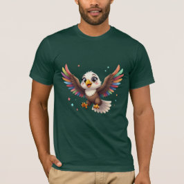 かわいいキャラクターのワシの飛行 - 友好的なベクターアート Tシャツ