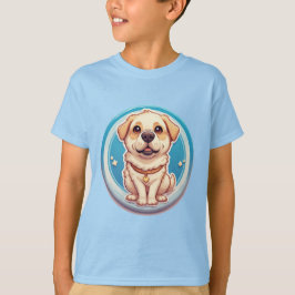 かわいいキャラクターの仔犬が座っています Tシャツ