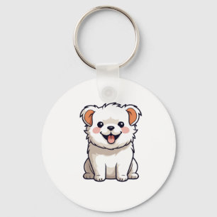 かわいいキャラクターの仔犬のビニールステッカー キーホルダー
