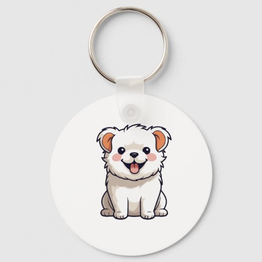 かわいいキャラクターの仔犬のビニールステッカー キーホルダー (正面)