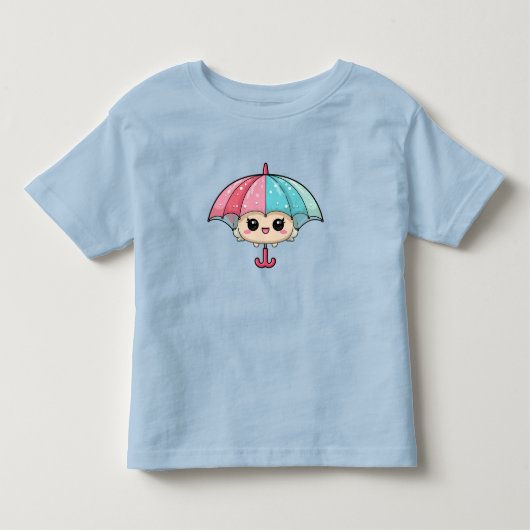 かわいいキャラクターの傘 トドラーTシャツ (正面)