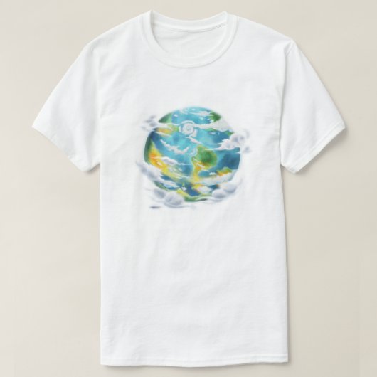 かわいいキャラクターの地球エコフレンドリー Tシャツ (デザイン正面)