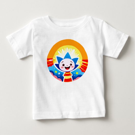 かわいいキャラクターの太陽 ベビーTシャツ (正面)