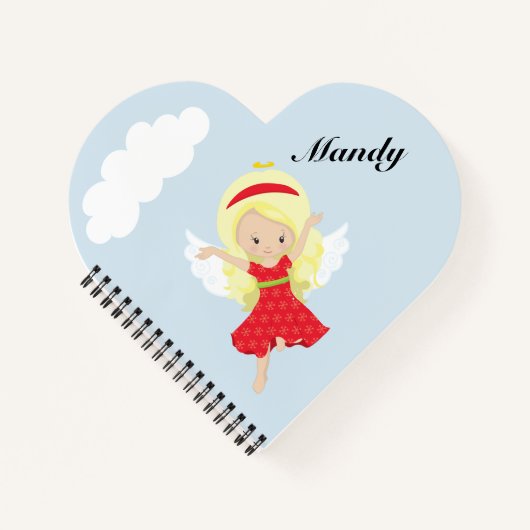 かわいいキャラクターの女の子の天使 ノートブック (正面)