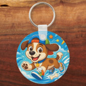 かわいいキャラクターの子犬の子供用水筒 キーホルダー (裏面)