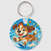 かわいいキャラクターの子犬の子供用水筒 キーホルダー (裏面)