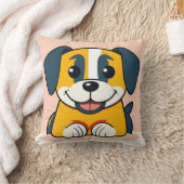 かわいいキャラクターの子犬の楽しい子供部屋と家族のインテリア クッション (ブランケット)