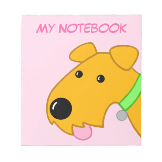 かわいいキャラクターの子犬の顔のメモ帳 ノートパッド