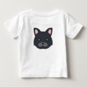かわいいキャラクターの子犬の顔 ベビーTシャツ (裏面)