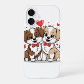 かわいいキャラクターの子犬のiPhone/iPadケース iPhone 16ケース (裏面)