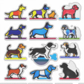 かわいいキャラクターの子犬コレクション シール (正面)