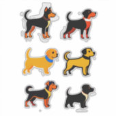 かわいいキャラクターの子犬コレクション シール (正面)