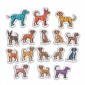 かわいいキャラクターの子犬コレクション シール (正面)