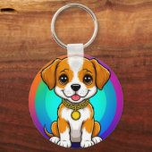 かわいいキャラクターの子犬 キーホルダー (裏面)