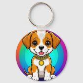 かわいいキャラクターの子犬 キーホルダー (裏面)