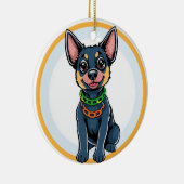 かわいいキャラクターの子犬 セラミックオーナメント (右)