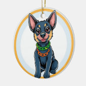 かわいいキャラクターの子犬 セラミックオーナメント (左)