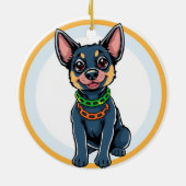 かわいいキャラクターの子犬 セラミックオーナメント (裏面)