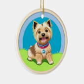 かわいいキャラクターの子犬 セラミックオーナメント (右)