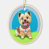 かわいいキャラクターの子犬 セラミックオーナメント (左)