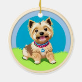 かわいいキャラクターの子犬 セラミックオーナメント (裏面)